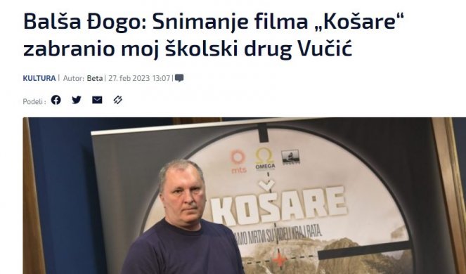 ŽESTOKI NAPADI NA PREDSEDNIKA SRBIJE I TO BAŠ DANAS! Optužuju ga da je zabranio snimanje filma "Košare", pa ovo nema nigde!