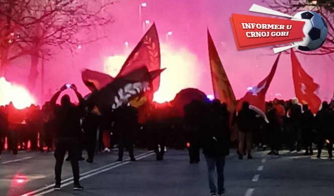 USIJANJE U PODGORICI! Krenuo navijački korteo sa Crnogorcima! Bakljada, GORE ULICE, blizu su stadiona! (FOTO)