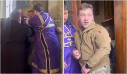 (VIDEO) OPROSTI IM BOŽE, NE ZNAJU ŠTA ČINE! Ukrajinac napao SVEŠTENIKA, bacio JEVANĐELJE na pod, na lice mesta stigla SLUŽBA BEZBEDNOSTI!
