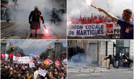 HAOS U FRANCUSKOJ, SUZAVAC NA ULICAMA LIONA, NANTA... Nova runda protesta zbog penzione reforme, propali pregovori sindikata i vlade! (FOTO)