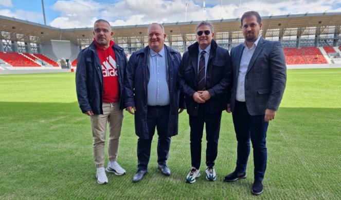 DELEGACIJA FSS NA NOVOM STADIONU DUBOČICA! "Orlovi" će utakmicu kvalifikacija za EP odigrati u Leskovcu! (FOTO)