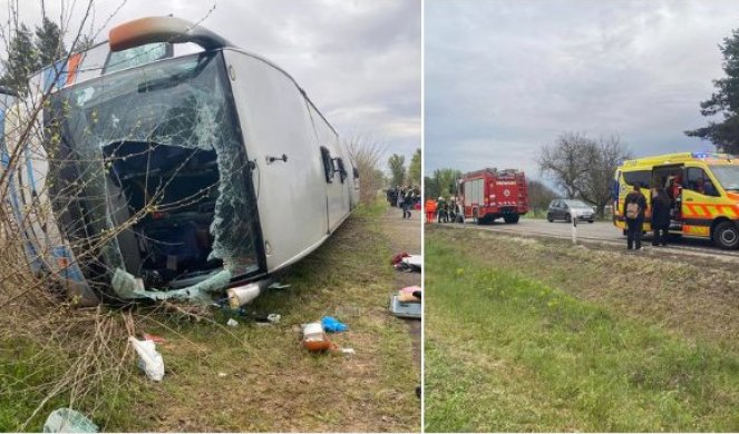 OGLASIO SE VLASNIK FIRME ČIJI SE AUTOBUS PREVRNUO U MAĐARSKOJ! Vozaču hteo da izbegne sudar!