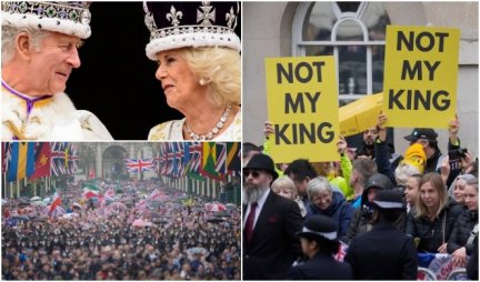 (VIDEO) BRITANCI ŠOKIRANI - ZAR OVOG NEMA SAMO U RUSIJI?! Masovna hapšenja protivnika monarhije, opšti haos na dan krunisanja kralja Čarlsa!