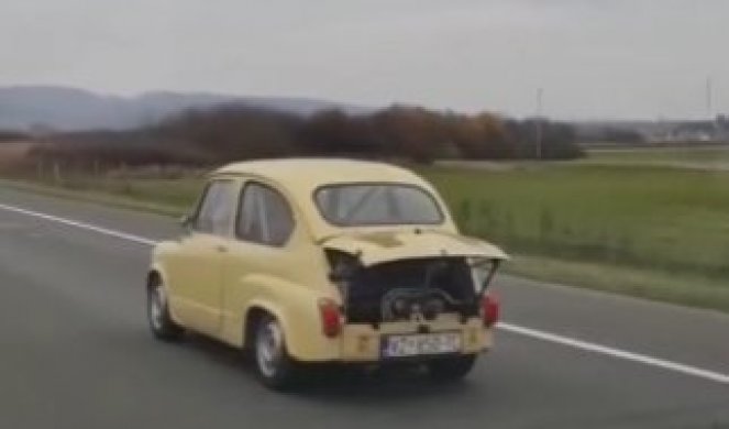 NEMA OVO, NEMA ONO! A IDE! Snimak Fiće kako "gazi" 140 na sat pokupio simpatije Srba, mnogo bolji auto ga prati u stopu, ali Fića KIDA (VIDEO)
