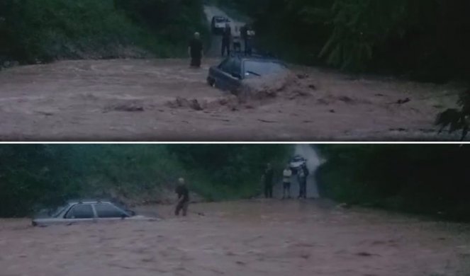 DRAMATIČNO KOD LUČANA! Voda nosi sve pred sobom, čovek u autu ostao zaglavljen, JAKI BUJIČNI POTOCI ODSEKLI IH OD SVETA (FOTO)