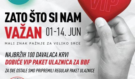 Belgrade Beer Fest poklanja 100 VIP paketa i 1000 regular paketa ulaznica dobrovoljnim davaocima krvi