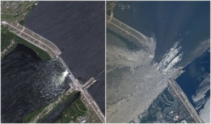 (VIDEO) HOROR ZA RUSE I UKRAJINCE! SATELIT SNIMIO ZASTRAŠUJUĆI PRIZOR! Ovako sada izgleda uništena brana, ogromna količina vode i dalje nadire!