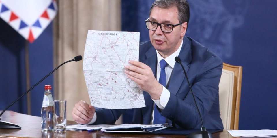 Ovo su sve tačke koje su zauzeli na severu da dodatno zastraše Srbe! Vučić u programu uživao pokazao mapu (FOTO)