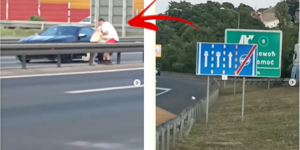 Šta radi ovaj čovek?! Ovako nešto mu je palo na pamet na sred auto-puta i ljudi su besni (VIDEO)