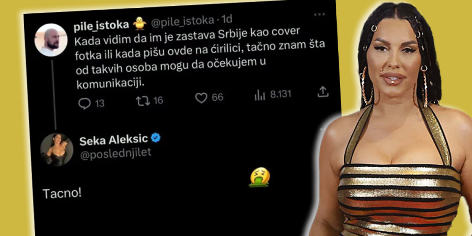 Skandal opozicione zvezde: Seka Aleksić hejtuje srpsku zastavu i ćirilicu!