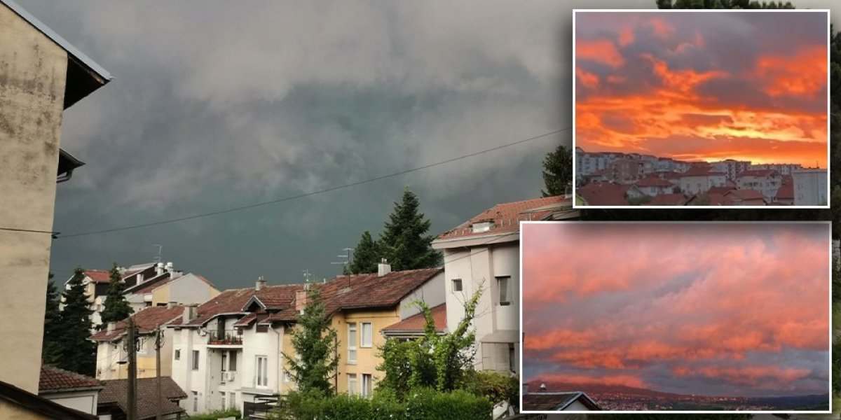 Pa neverovatno, nebo nad Beogradom poput vatre! Pogledajte prizor posle nevremena (FOTO)