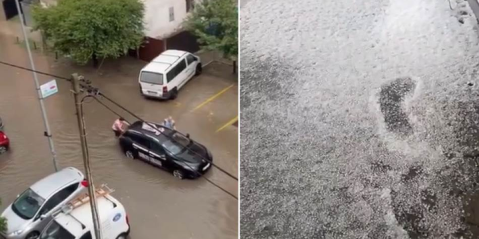 Pada jak grad, sve poplavljeno, automobili plivaju po ulicama! Pogledajte snimke iz Novog Sada posle udara nevremena (VIDEO)