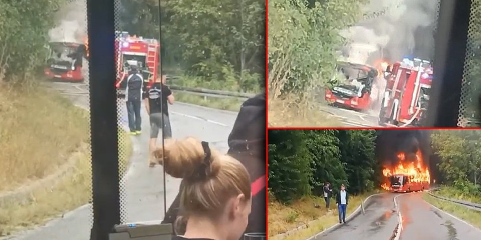 Gori autobus kod Avale! Buktinja progutala vozilo, vatrogasci se bore da je ugase! (VIDEO)