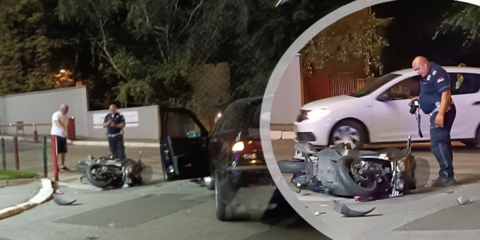 Prve fotografije udesa na Voždovcu! Automobil udario motociklistu, vozač dvotočkaša teško povređen
