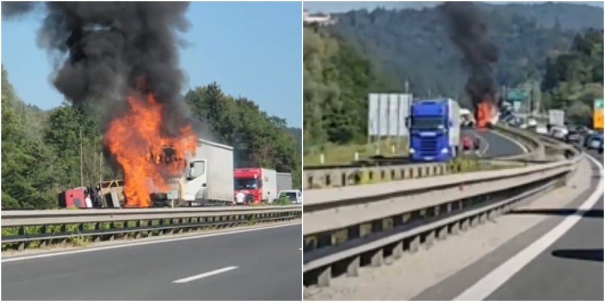 (VIDEO) Užas u Sloveniji, živi goreli na zaobilaznici u Ljubljani: Kamion naleteo na kolonu vozila, vatra progutala pet vozila!
