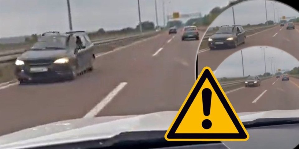 Ima li kraja ludačkoj vožnji: Vozi punim gasom na auto putu u kontra smeru (VIDEO)
