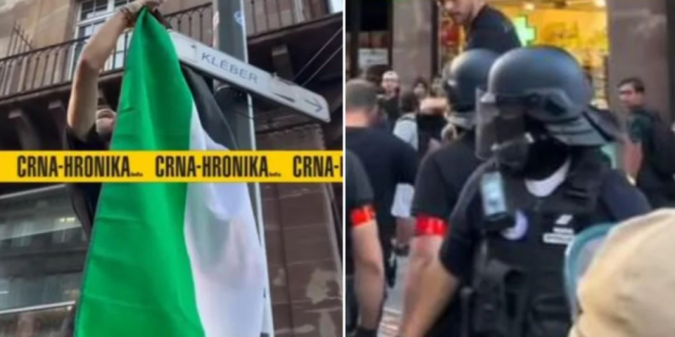 Bosanac u Strazburu izazvao incident sa palestinskom zastavom: Francuska policija Husu odmah lišila slobode (VIDEO)