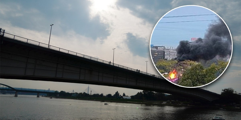 Požar na Brankovom mostu! Gori autobus (VIDEO)