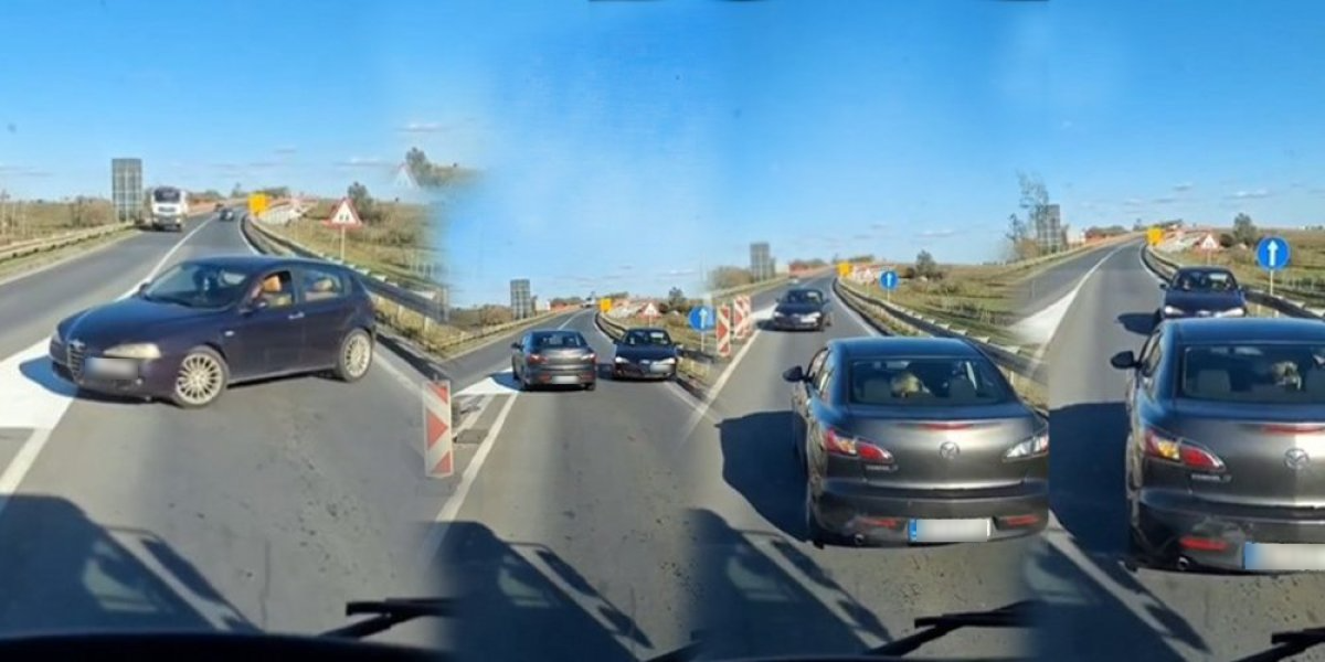 Ušla u kontra smer pa se još i smeje! Skandalozan snimak sa auto-puta, za dlaku izbegnuta tragedija (VIDEO)