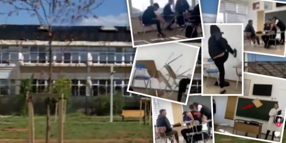 Divljaju, lome klupe i gađaju nastavnicu! Šokantan snimak iz škole u Crnoj Gori! (VIDEO)