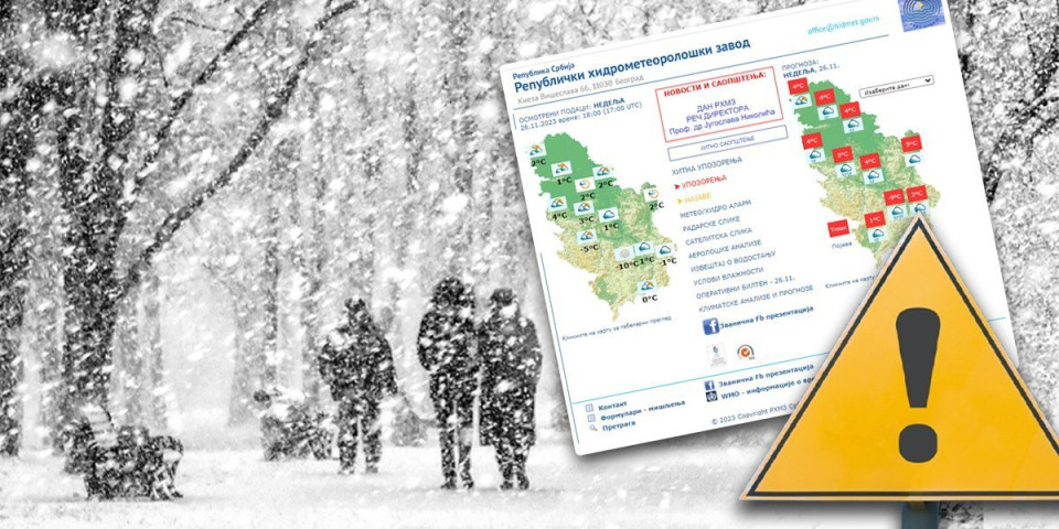 RHMZ izdao novo upozorenje: Srbija na udaru, sneg će nas tek zatrpati!