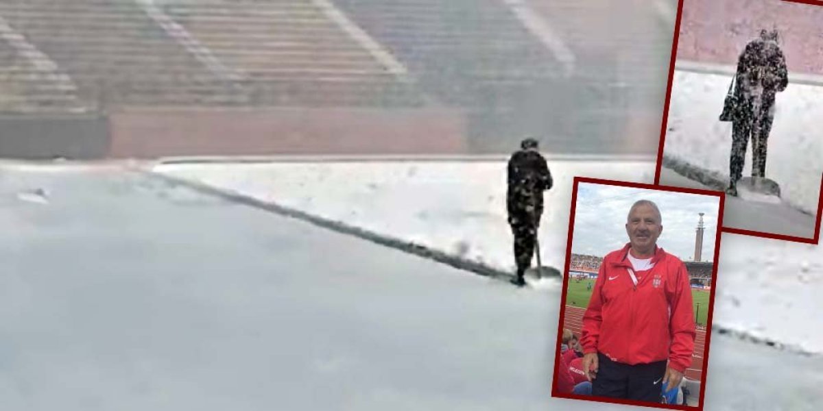 (VIDEO) Znate li ovog čoveka! Čisti sneg za buduće šampione!