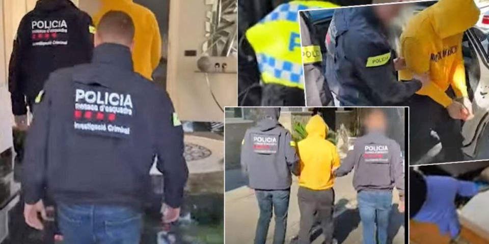 (VIDEO) Evo kako je uhapšen kriminalac iz Novog Pazara u Španiji: Imao je žuti duks, kapuljaču, lisice na rukama