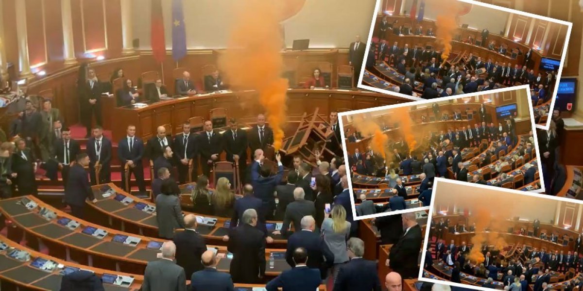 Haos u Tirani! Poslanik hteo da zapali parlament: Šok scene iz Skupštine! (FOTO/VIDEO)