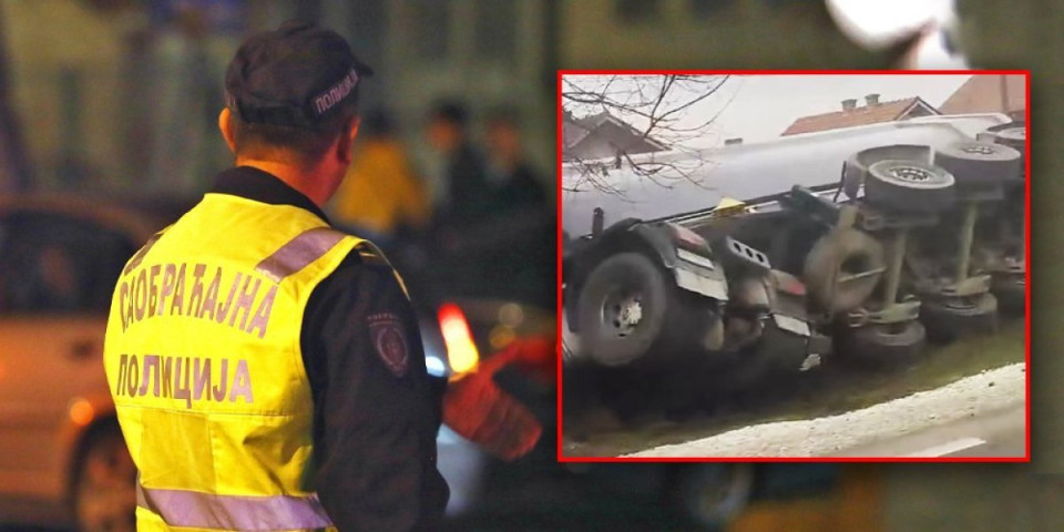 Kamion sleteo kod Čačka! Vozač komunalnog preduzeća čistio sneg pa  se survao u jendek (VIDEO)