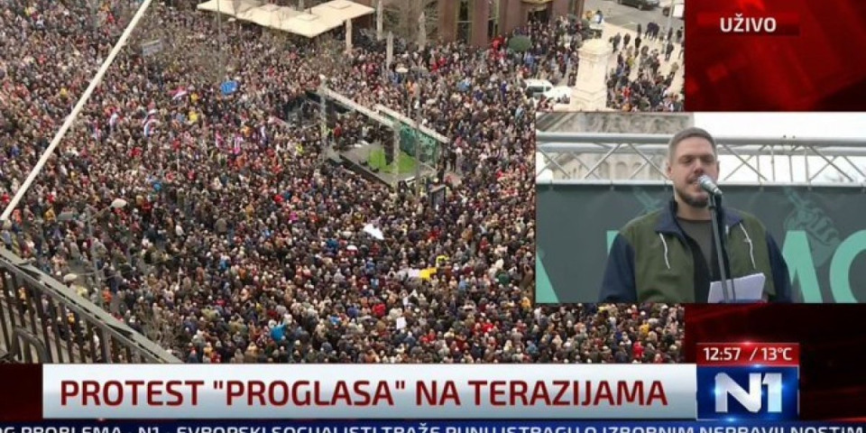 Bruka i sramota! Predstavnik Miloša Jovanovića govorio na skupu na kom se vijorila zastava Euromajdana!