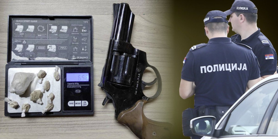 Fotografija pištolja i droge zaplenjenih u Sremskoj Mitrovici! Uhapšen diler i to dok je prodavao heroin
