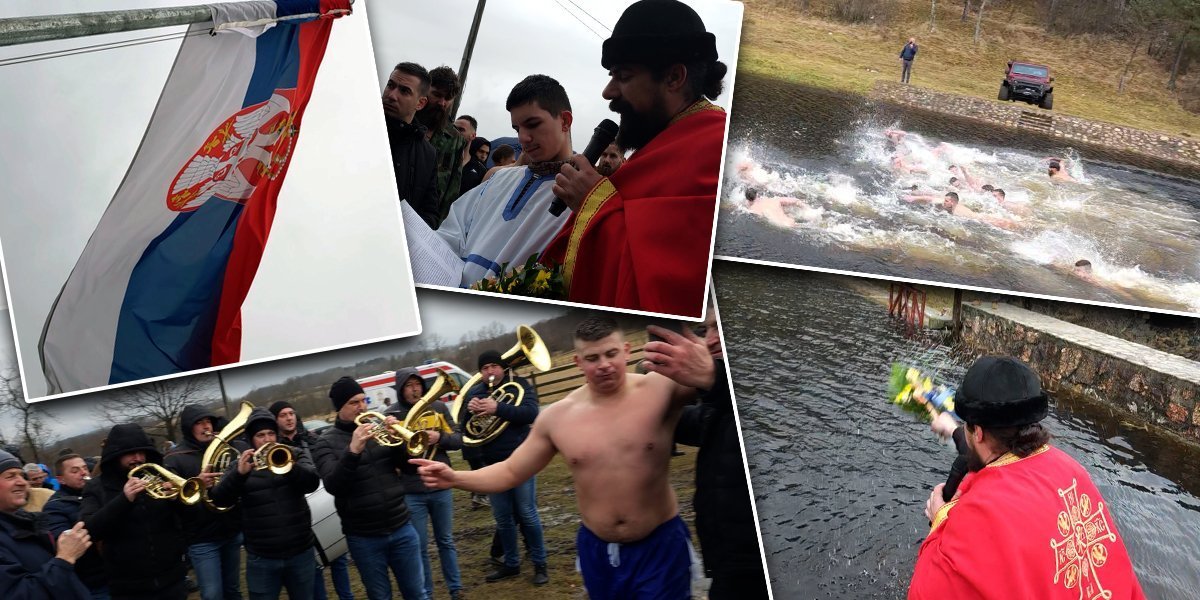 Stotine ljudi, trubači i kuvana rakija: Najhrabriji plivali za Časni krst u Rosićima, a samo je jedan pobednik (VIDEO)