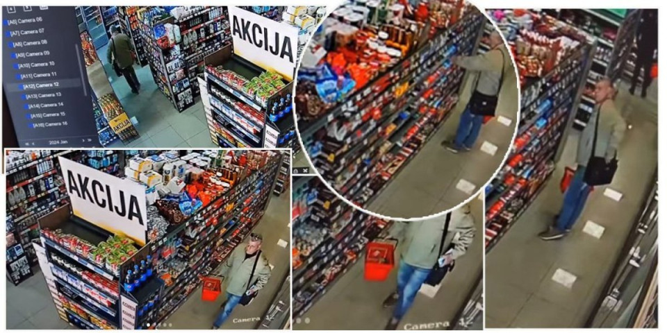 Snimak "gospodina" kako lagano krade iz prodavnica: "Otvori torbu i samo je puni, a u korpi jedan artikal"