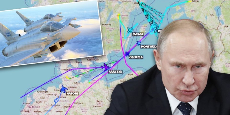 (FOTO) Panika! NATO lovci krenuli na Putinov avion! Haos na nebu kod Kalinjingrada, veliki broj letelica prati ruskog lidera!