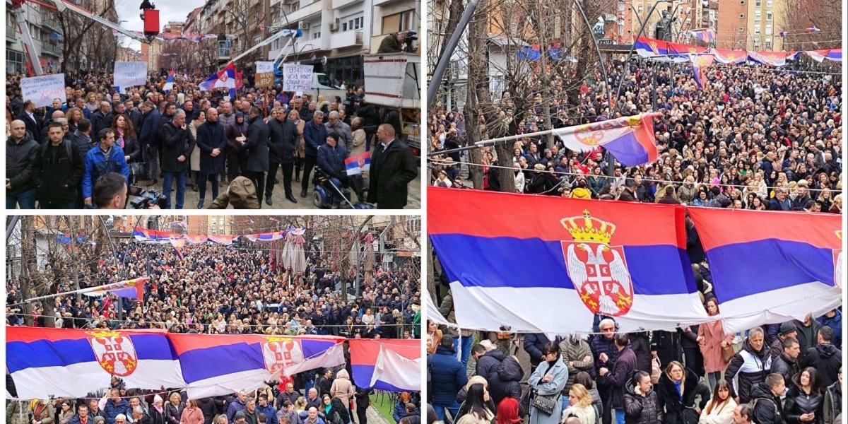 Veliki narodni skup Srba u severnoj Kosovskoj Mitrovici: Srbi ustali protiv Kurtijevog zuluma!