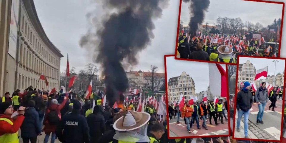 (VIDEO) Pale lomače, gađaju jajima prostorije EU! Sve odjekuje! Farmeri u traktorima prave haos na ulicama Poljske