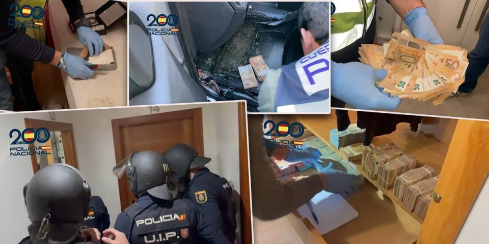 Snimak hapšenja članova balkanskog kartela u Španiji: 17 osoba uhapšeno, zaplenjena droga, novac i automobili