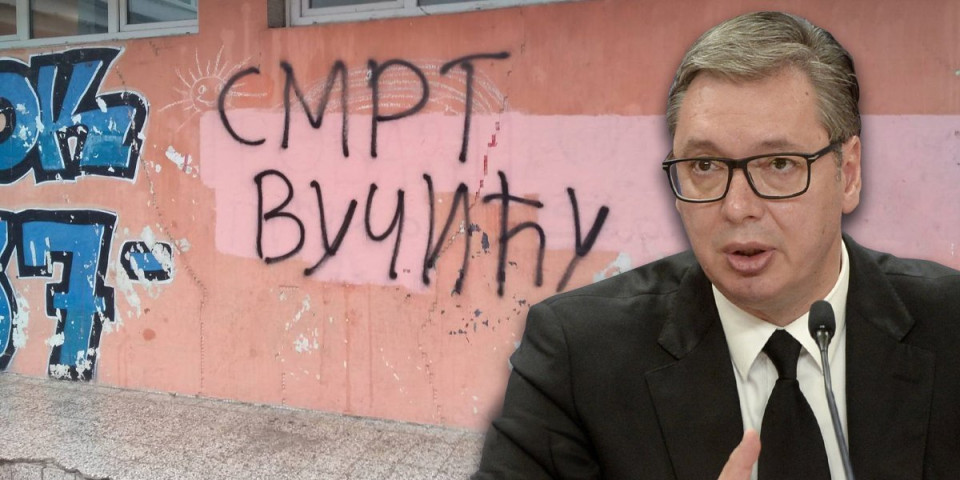 "Smrt Vučiću"! Jezivi grafiti na zidu Osnovne škole na Novom Beogradu!