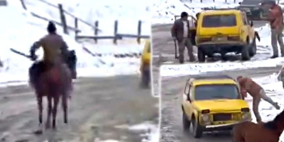 (VIDEO) Luđi snimak iz Ukrajine nećete videti! Sekirama i autom na vojne regrutere: Seljaci im pokazali ko je gazda!