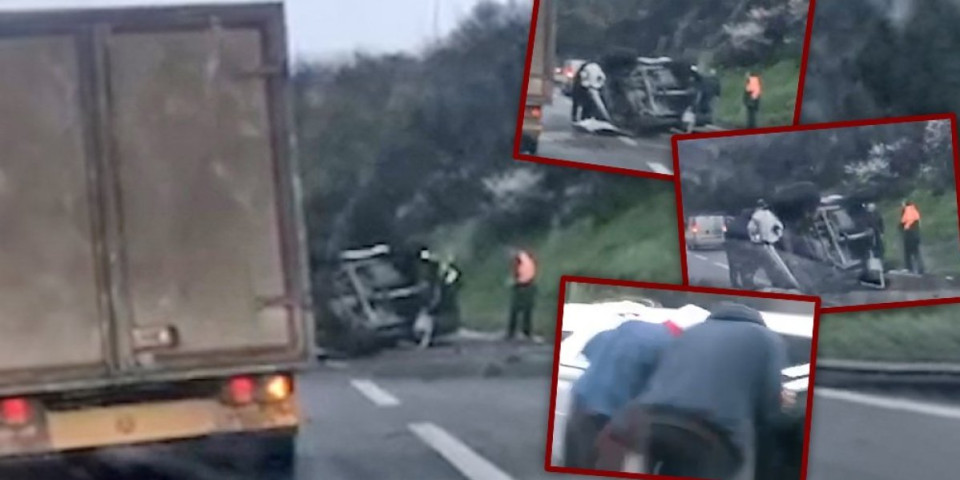 Teška nesreća jutros u Beogradu: Auto se isprevrtao na Mokroluškom brdu, povređene voze u Urgentni (VIDEO)