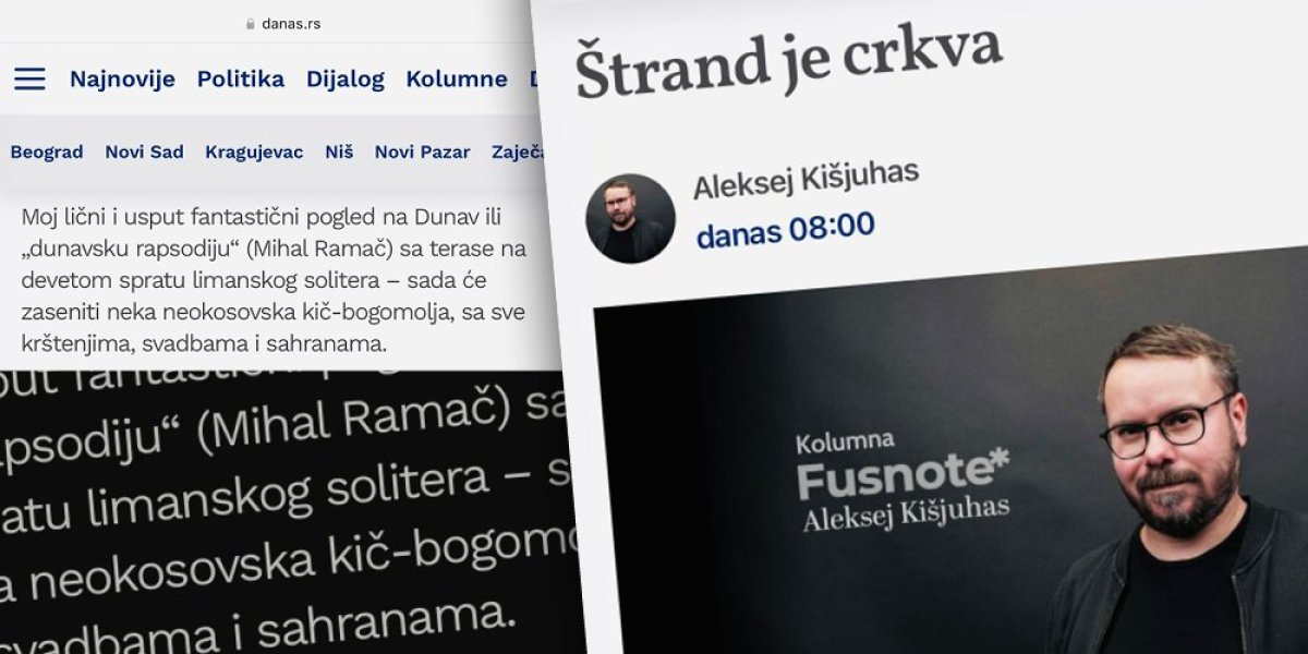 Tajkunski Danas nastavlja da pljuje na sve srpsko: "Neokosovska kič bogomolja" im kvari pogled na Dunav?!