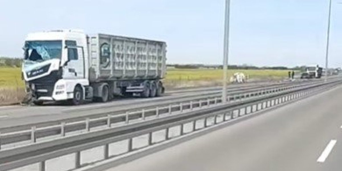 Teška saobraćajka na obilaznici kod Borče: Kombi sleteo s puta (VIDEO)
