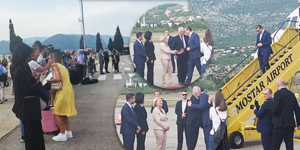 Avion Er Srbije sleteo u Mostar! Priređen doček za predsednika Vučića (FOTO/VIDEO)