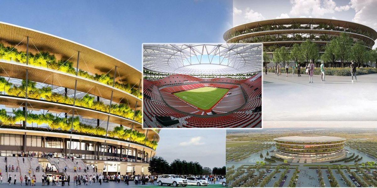 Ovo je detaljan opis budućeg nacionalnog stadiona: Na tri nivoa 52.000 gledalaca, oko 3.000 parking mesta