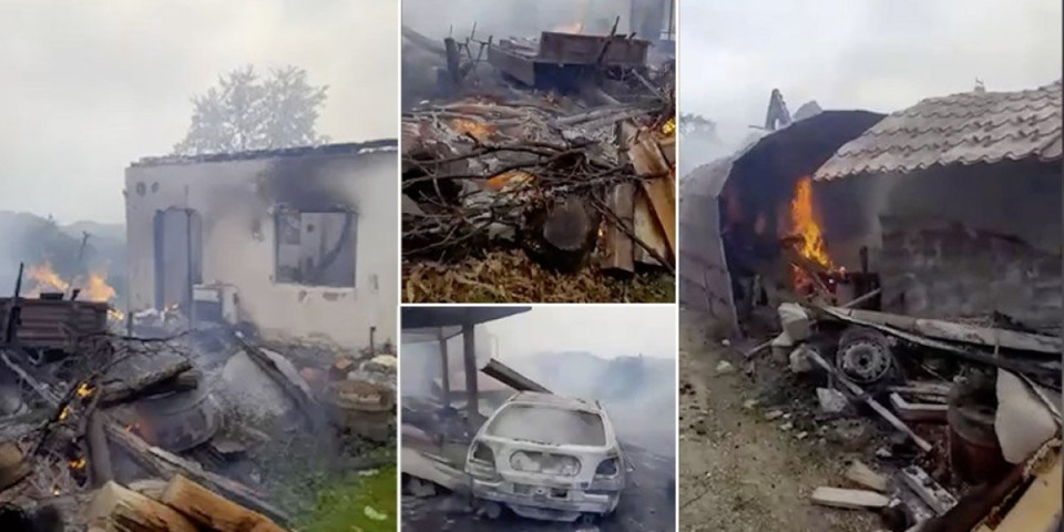 Veliki požar u Brekovu! Vatra uništila domaćinstvo porodice Glišić (FOTO/VIDEO)