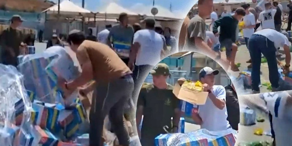 Jadno! Izraelski demonstranti bacaju i gaze hranu za gladne u Gazi! (VIDEO)