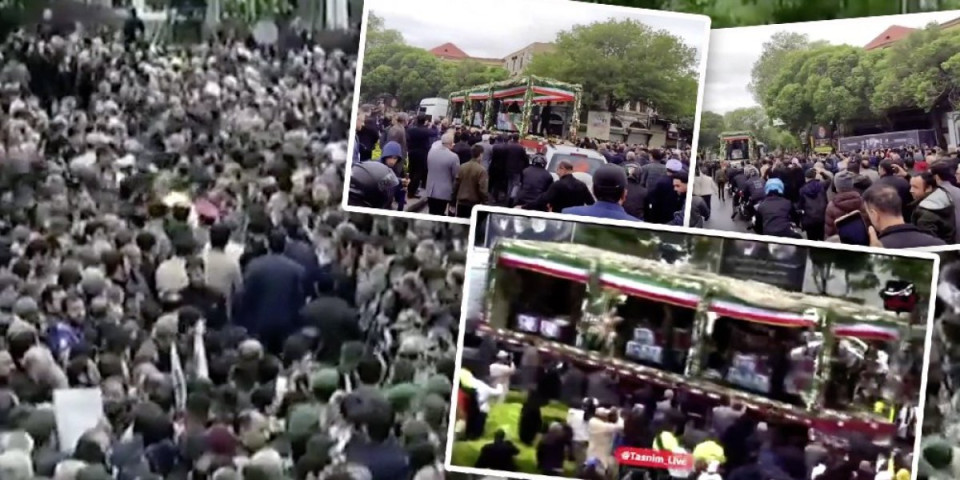 Potresne scene iz Irana! Počela trodnevna sahrana Raisija, hiljade ljudi prati sanduke nastradalih zvaničnika!