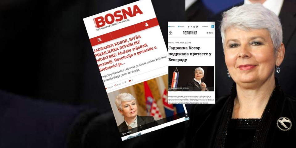 Bila oduševljen nasiljem srpske opozicije, a sada otišla korak dalje! Jadranka Kosor prezadovoljna što je izglasana najbednija rezolucija!