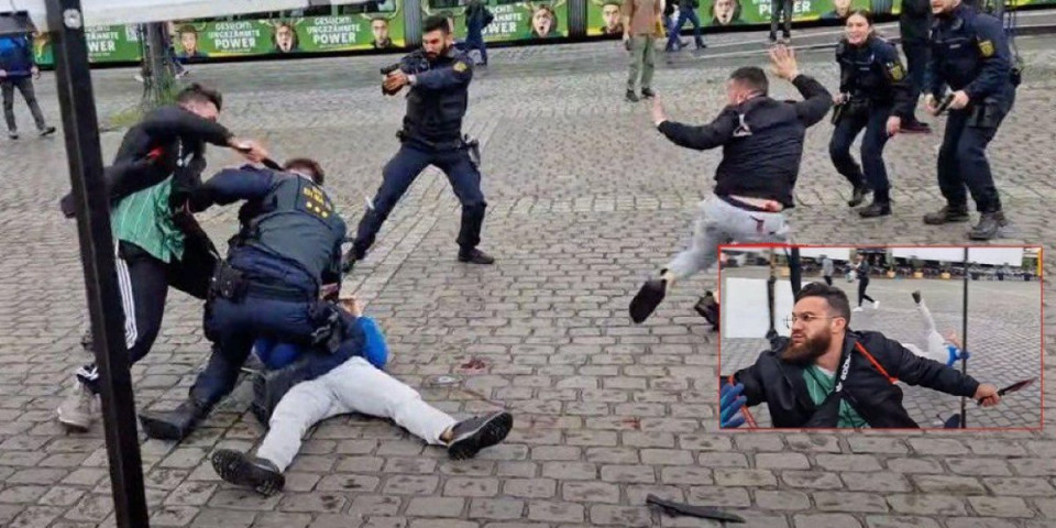(UZNEMIRUJUĆE) Novi snimci teorističkog napada u Manhajmu! Islamista nožem napao političara i policajce