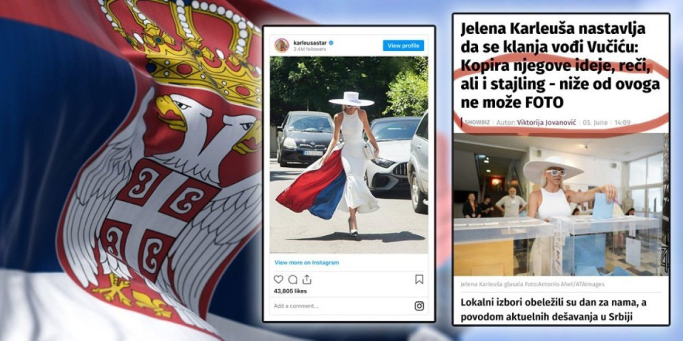 SKANDAL! Tajkunski mediji bedno udaraju na Karleušu: Nema ništa jadnije nego kad neko se ponosi zastavom Srbije! (FOTO)